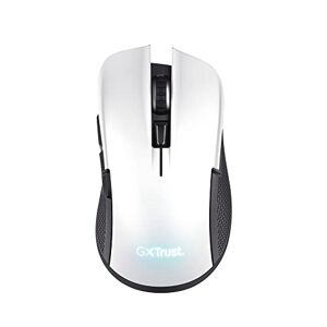 Trust Gaming GXT 923W Ybar Rechargeable Wireless Gaming Mouse, Low Latency 2.4GHz, 50h Battery Life, 200-7200 DPI, 69% Recycled Plastics, Programmable RGB Mouse for Computer, PC, Laptop – White