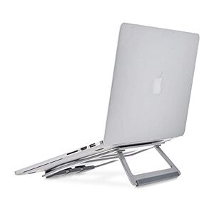 Amazon Basics Zusammenklappbarer Aluminiumständer für Laptops bis 38 cm (15 Zoll), Silberfarben