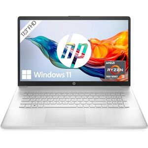 HP Laptop   17,3 Zoll (43,9 cm) FHD IPS Display   AMD Ryzen 3 7320U   8 GB DDR5 RAM   256 GB SSD   AMD Radeon-Grafik   Windows 11 Home   QWERTZ Tastatur   Silber   mit  Fast Charge