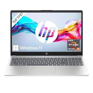 HP Laptop, 15,6 Zoll (39,6 cm) FHD IPS Display, AMD Ryzen 5 7520U, 16 GB RAM, 512 GB SSD, AMD Radeon-Grafik, Windows 11 Home, QWERTZ Tastatur, silber, mit  Fast Charge