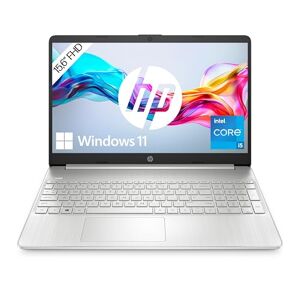 HP Laptop 15,6 Zoll FHD Display, Intel Core i5-1235U, 16 GB RAM, 512GB SSD, Intel Iris Xe Grafik, QWERTZ Tastatur, Windows 11 Home, Silber