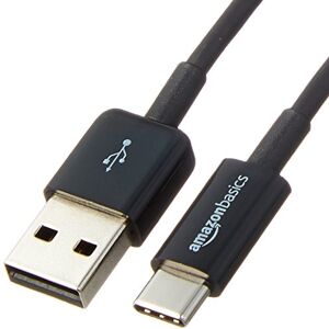 Amazon Basics Schnellladekabel, USB-C auf USB-A-2.0, 5 Stück, 480 MBit/s, USB-IF-zertifiziert, für Apple iPhone 15, iPad, Samsung Galaxy, Tablets, Laptops, 1,80 m, schwarz