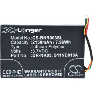 Ersatzakku - CS-BNR003SL - BARNES & NOBLE BNRV300 / DR-NK03 - 3,7 Volt 2150mAh Li-Polymer