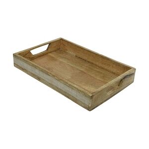 Tablett Dekotablett Mangoholz natur Servieren Kerzentablett Dekoration 37,5cm