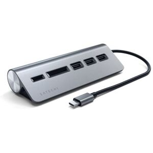 Satechi Type-C Aluminium USB Hub & Card Reader space gray