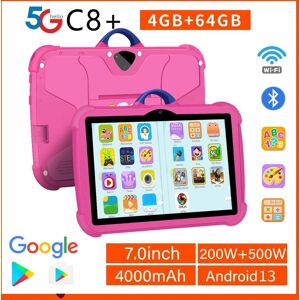 Bdf 7-Zoll-Kinder-Tablet Quad Core Android 13 4 Gb Und 64 Gb Wifi Bluetooth Lernsoftware Installiert 5g Wifi 4000 Mah Akku