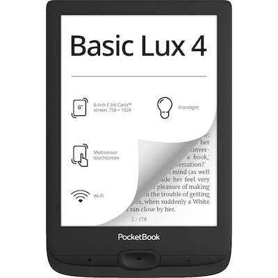 Pocketbook Readers GmbH PocketBook Basic Lux 4 InkBlack eReader mit 8GB DACH Version