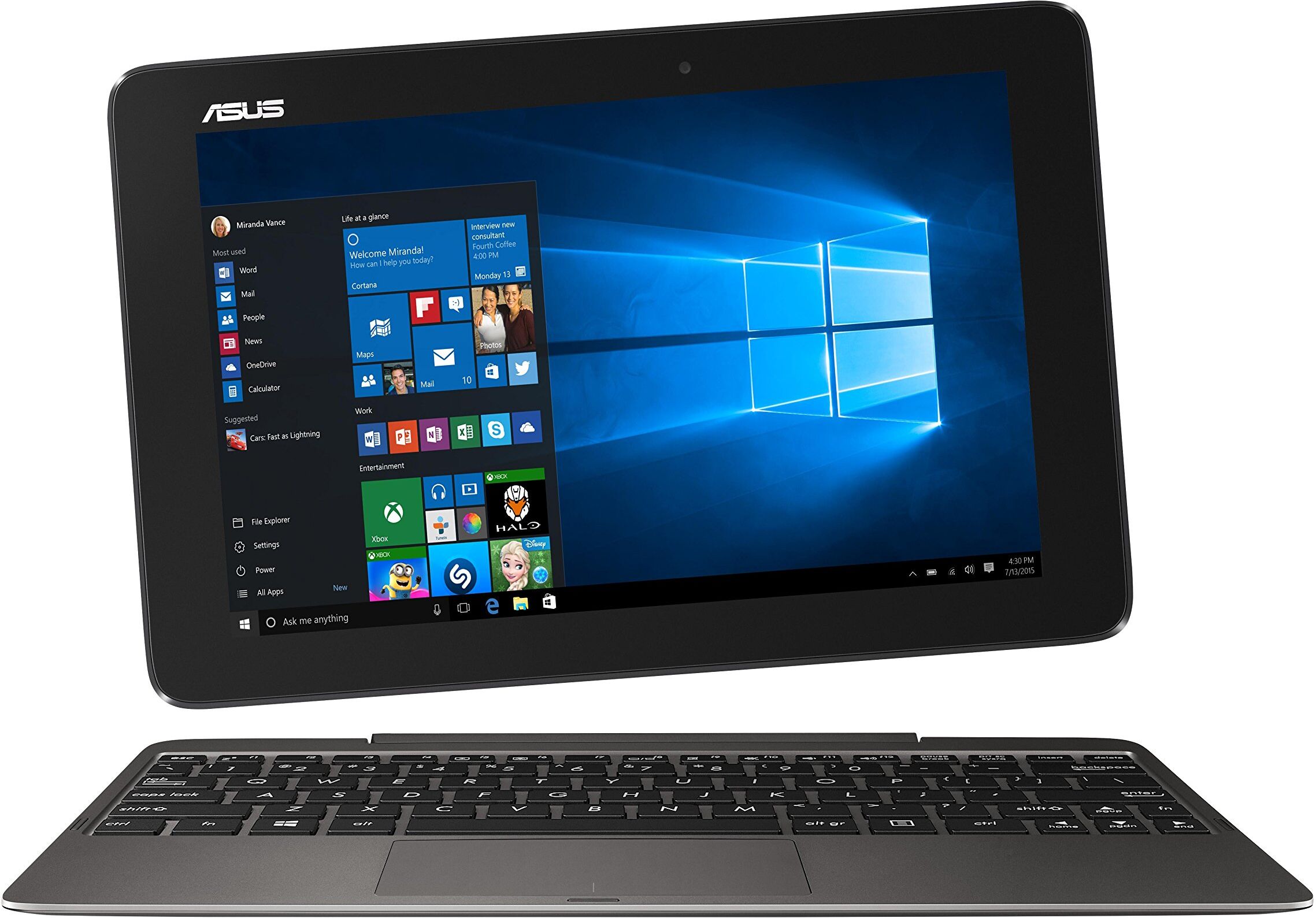 Asus Transformer Book (T100ha-Fu029t) 64gb [101" Wifi Only Intel Atom X5 Z 144ghz 4gb Ram Inkl. Keyboard Dock] Grau