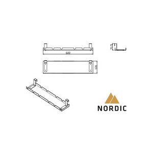 Nordic Office kabelbakke 100x13x7 cm Metal Sort