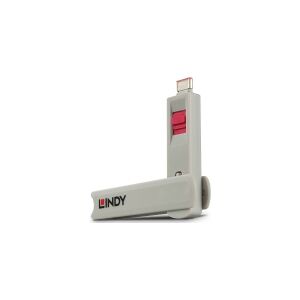 Lindy 40425, Portblokering + nøgle, USB Type-C, Lyserød, 5 stk, 10 g