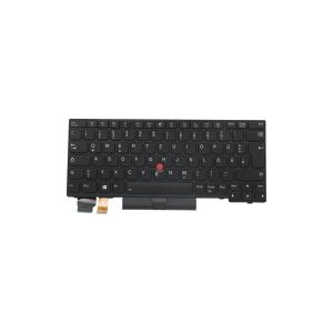 Lenovo Lite-On - Notebooks udskiftningstastatur - med Trackpoint - bagbelyst - tysk - sort - for ThinkPad L13 Gen 2 20VH, 20VJ  L13 Yoga Gen 2 20VK, 20VL  X13 Gen 1 20T2, 20T3, 20UF, 20UG