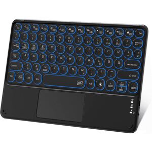 Apple Bluetooth-tastatur med touchpad Genopladeligt bærbart trådløst Bluetooth-tablet-tastatur med pegefelt og 7 farver baggrundsbelysning Kompatibel til Ipad, Iph