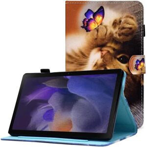 Taltech Galaxy Tab A8 10.5 2021 Pung-etui - Kat og sommerfugl