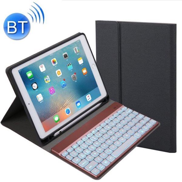 24hshop Foderal til iPad Pro 9.7 ", iPad Air, iPad Air 2 - Aftageligt tastatur LED