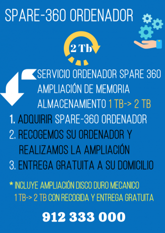 Servicio Spare360 Ordenador 2 Tb