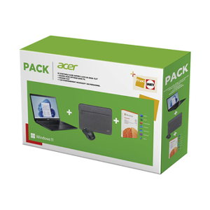 Acer Pack FNAC-DARTY Aspire A315-56 15.6" FHD Intel Core i3 1005G1 RAM 8 Go DDR4 256 Go SSD + Souris sans fil + housse + Office 365 1 an - Publicité