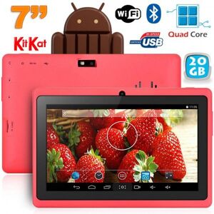 Tablette Tactile 7 Pouces Quad Core Bluetooth 1Go Ram Android Lollipop 24Go Rose - YONIS