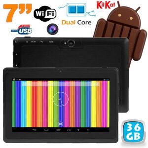 Tablette Tactile Android 4.4 Kitkat 7 Pouces Dual Core Dual Cam Flash Noire 36Go - YONIS