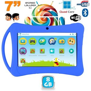 Tablette Enfant 7 Pouces Android 5.1 Lollipop Bluetooth Play Store Wifi Bleu 8Go - YONIS