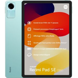 Tablette Xiaomi Redmi Pad SE 128 Go 11 pouces Vert menthe - Publicité