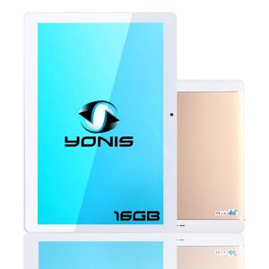 Tablette 10 Pouces 4G Android 7.0 Wifi Quad Core 1.3 Ghz Dual Sim 2Gb+16GB Or + SD 8Go YONIS