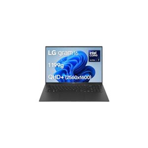 LG 16Z90S-G.AA55F PC Portable 16" 1199g, écran IPS QHD+ 16:10, Plateforme Intel® Evo™ Ultra 5 125H, RAM 16Go, SSD 512Go NVMe, Intel Iris XE, Thunderbolt™ 4, Windows 11, Clavier AZERTY, Noir - Publicité