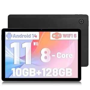 Lville Tablette Tactile Android 14, Octa-Core Tablette 11 Pouces, 10Go RAM + 64Go ROM (1To Extensible), 5G WiFi, Bluetooth 5.0, 6800mAh, 1280x800 HD, 5MP+8MP, Double Caméra, Noir - Publicité