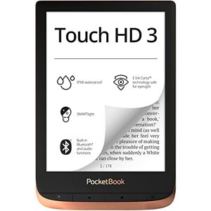 PocketBook Lecteur de livres électroniques Touch HD 3 (16 Go de mémoire ; écran E-Ink Carta de 15,24 cm (6 pouces) ; SmartLight ; Wi-Fi ; Bluetooth) en cuivre - Publicité