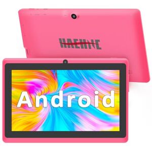 Haehne 7 Pouces Tablette Tactile avec Adapter, Android 5.0 Quad Core Tablet PC, 1Go RAM 8Go ROM, Double Caméras, WiFi, Bluetooth, pour Enfants & Adultes, Rose - Publicité