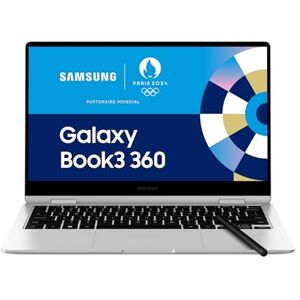 Samsung Galaxy Book3 360, Ordinateur Portable, 13.3", Tactile, Intel Core i7, 16 Go RAM, 512 Go SSD, Iris Xe Graphics, Evo, Argent, Clavier AZERTY FR - Publicité