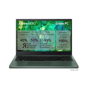 Acer Aspire Vero AV15-53P-54R1, Ordinateur Portable Éco 15,6'' Full HD IPS, PC (Intel Core i5-1335U, RAM 16 Go, SSD 512 Go, Intel Iris Xe Graphics, Windows 11), Gris, Clavier AZERTY (Français) - Publicité
