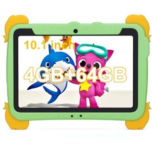 C idea Tablettes pour Enfants de 10.1 Pouces,Tablette Android 13 pour Enfants de 3 Ans et Plus, 4 Go de RAM + 64 Go de ROM (1 to TB), Grand écran FHD 1920 x 1200,Batterie 6000 mAh,WiFi 5G (Vert) - Publicité