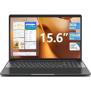 SGIN Ordinateur Portable 15,6 Pouces, 8 Go RAM 256 Go SSD Notebook, Celeron Quad-Core,1366x768, 2.4/5.0G WiFi, Bluetooth 4.2, Prend en Mémoire Extensible 512 Go TF - Publicité