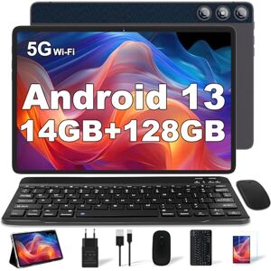 DMOAO Tablette Android 13 avec 14GO RAM 128GO ROM, Tablette Tactile 2 en 1, Octa-Core 1TB Expanded, 5G WiFi, Camera 8MP+5MP, 8000mAh, Tablette avec Clavier, BT5.0/GPS/OTG, Gris - Publicité