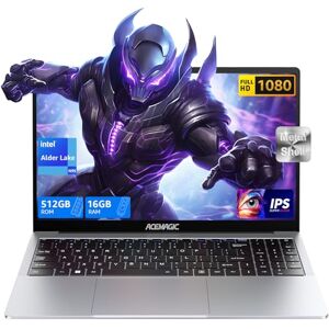 ACEMAGIC Ordinateur Portable,Boîtier Métallique, 15,6 Pouces FHD 16 Go DDR4 512 Go SSD,Intel Alder lake Quad-Core N95(Jusqu'à 3,40 GHz) bat N5095,PC Portable léger avec WiFi, BT5.0,USB 3,2, Type C,HDMI - Publicité