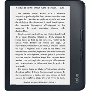 Kobo Libra 2   Liseuse eBook et AudioBook   Écran Carta HD 7’’   Luminosité réglable et température de Couleur   32Gb   Waterproof Noir - Publicité