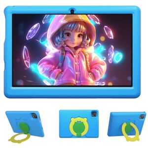 Wqplo Tablette Enfants 10 Pouces 6(2+4) RAM 64 ROM Android 13 Bluetooth WiFi Contrôle Parental Double Caméra Tablettes (Bleu) - Publicité