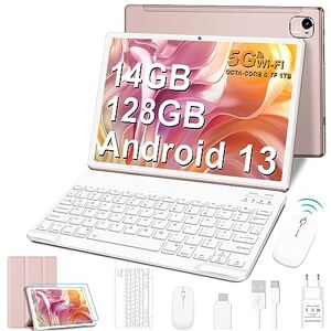 FACETEL Tablette 10 Pouces Android 13 Tablette 14Go RAM+128Go ROM(TF 1To) Octa-Core 2.0 GHz丨5G WiFi+Bluetooth 5.0丨5MP+8MP丨8000mAh丨GMS Certified丨2 en 1 Tablette Tactile丨Tablette avec Clavier -Or - Publicité