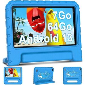 AOCWEI Tablette pour Enfants Android 13 Tablettes 7 Pouces HD avec 7Go + 64Go (TF 512Go) Quad-Core   WiFi 6   Dual Cameras   Parental Control   Bluetooth 5.0   Couverture Protectrice, Bleu - Publicité