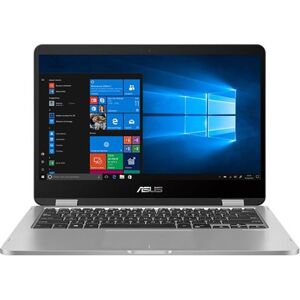 Ordinateur / PC Portable ASUS VivoBook Flip 14 TP401MA BZ080R - Conception inclinable - Pentium Silver N5000 / 1.1 GHz - Win 10 Pro - 4 Go RAM - 64 Go eMMC - 14" écran tactile 1366 x 768 (HD) - UHD Graphics 605 - 802.11ac, Bluetooth - gris clair Gris - Publicité