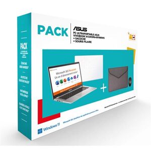 Pack PC Ultra-Portable Asus Vivobook 14 E410MA-BV999WS 14" Intel Celeron 4 Go RAM 128 Go eMMC Blanc + Pochette + Souris filaire Blanc - Publicité