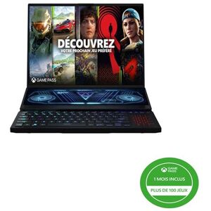 PC Portable Gaming Asus ROG ZEPHYRUS-DUO-GX650RX-085W 16" AMD Ryzen 9 32 Go RAM 1 To SSD Noir + 1 mois d'abonnement Xbox Game Pass Noir - Publicité