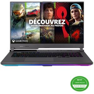 PC Portable Gaming Asus ROG STRIX-G17-G713RS-LL007W 17.3" AMD Ryzen 9 32 Go RAM 1 To SSD Nvidia RTX 3080 Gris + 1 mois d’abonnement Xbox Game Pass inclus à l’achat de l’appareil Gris - Publicité