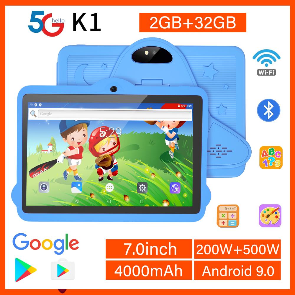 BDF 5G WiFi K1 tablette 7 pouces enfants enfants tablette Android 9.0 tablettes 32GB belle conception apprentissage divertissement cadeau enfants