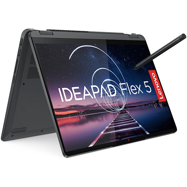 lenovo flex 5 14alc7 convertibile 2 in 1, 14 pollici, processore amd ryzen 7 5700u, 8 gb, 512 gb ssd, gray