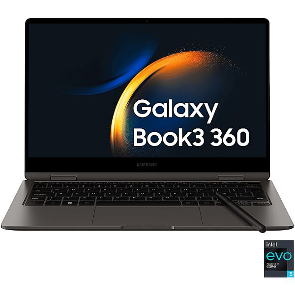 samsung galaxy book3 360 8gb 256, 13,3 pollici, processore intel® core i5 1340p (evo), intel iris xe graphics, 8 gb, 256 gb ssd, graphite