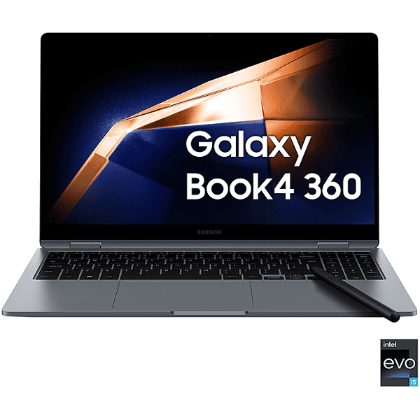 samsung galaxy book4 360 , 15,6 pollici, processore intel® core 5 120u (evo), intel graphics , 16 gb, 512 gb ssd, gray