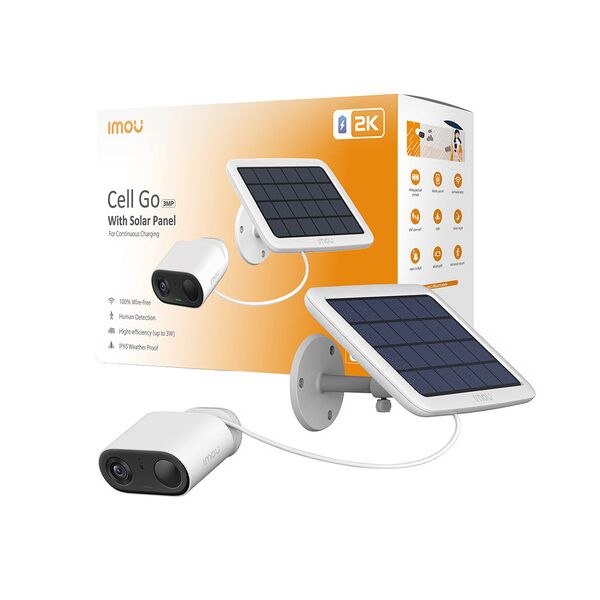 imou cell go kit - telecamera a batteria da 3mp con pannello solare -