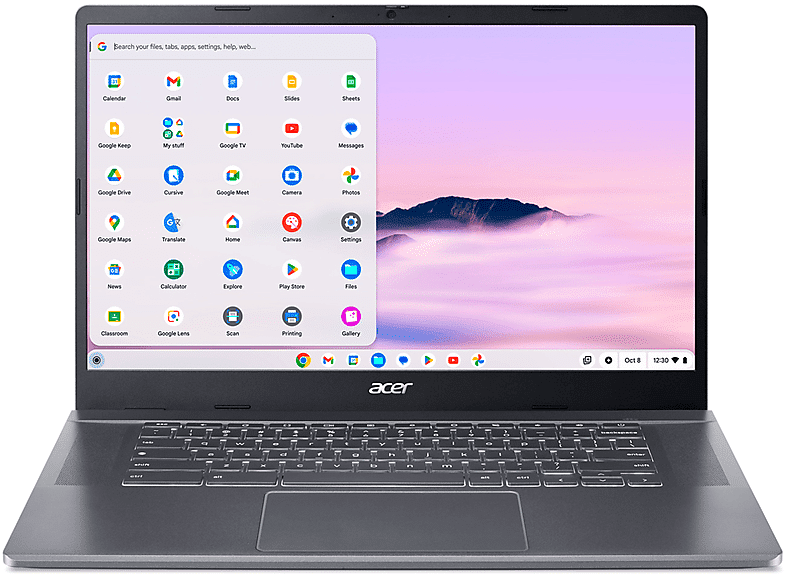 Acer CHROMEBOOK PLUS LAPTOP, 15,6 pollici, processore Intel® Core I3 1215U, INTEL UHD Graphics, 8 GB, 256 GB SSD, Gray