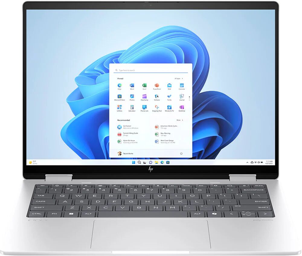 HP ENVY x360 14-fa0000nl AMD Ryzen™ 7 8840HS Ibrido (2 in 1) 35,6 cm (14) Touch screen 2.8K 16 GB LPDDR5-SDRAM 1 TB SSD Wi-Fi 6E (802.11ax) Windows 11 Home Argento